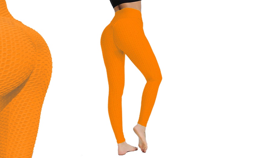 Image 10: Honeycomb Textured Gym Leggings