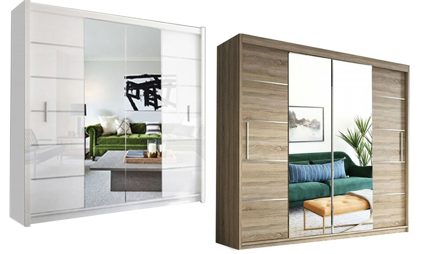 Image 1: Lauren Modern Sliding Door Wardrobe