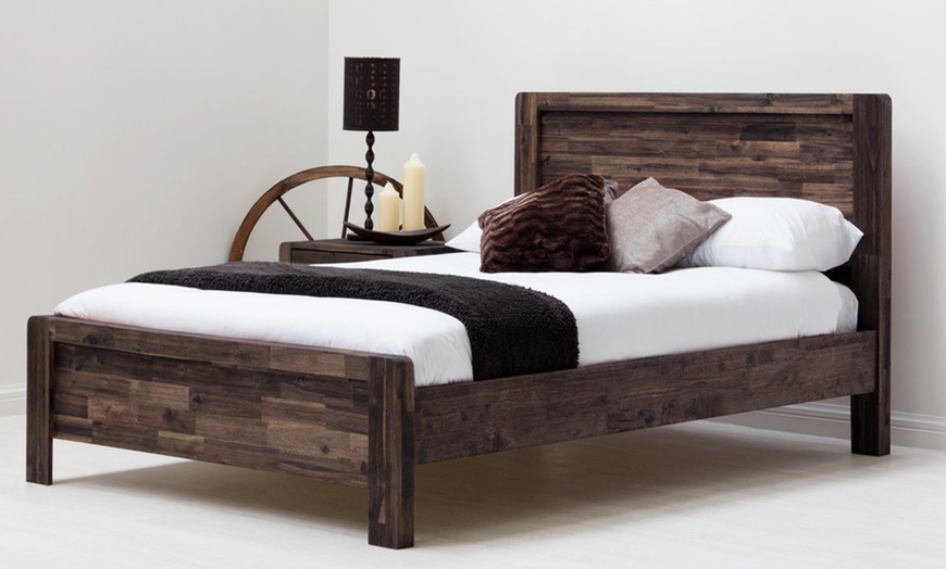 Image 3: Acacia Wood Bed Frame