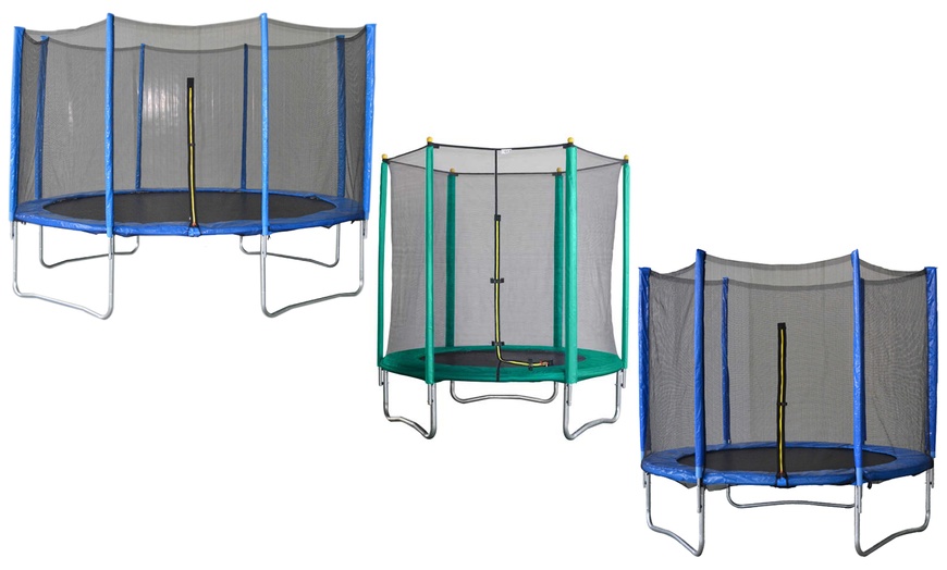 Image 1: Trampoline with Enclosure