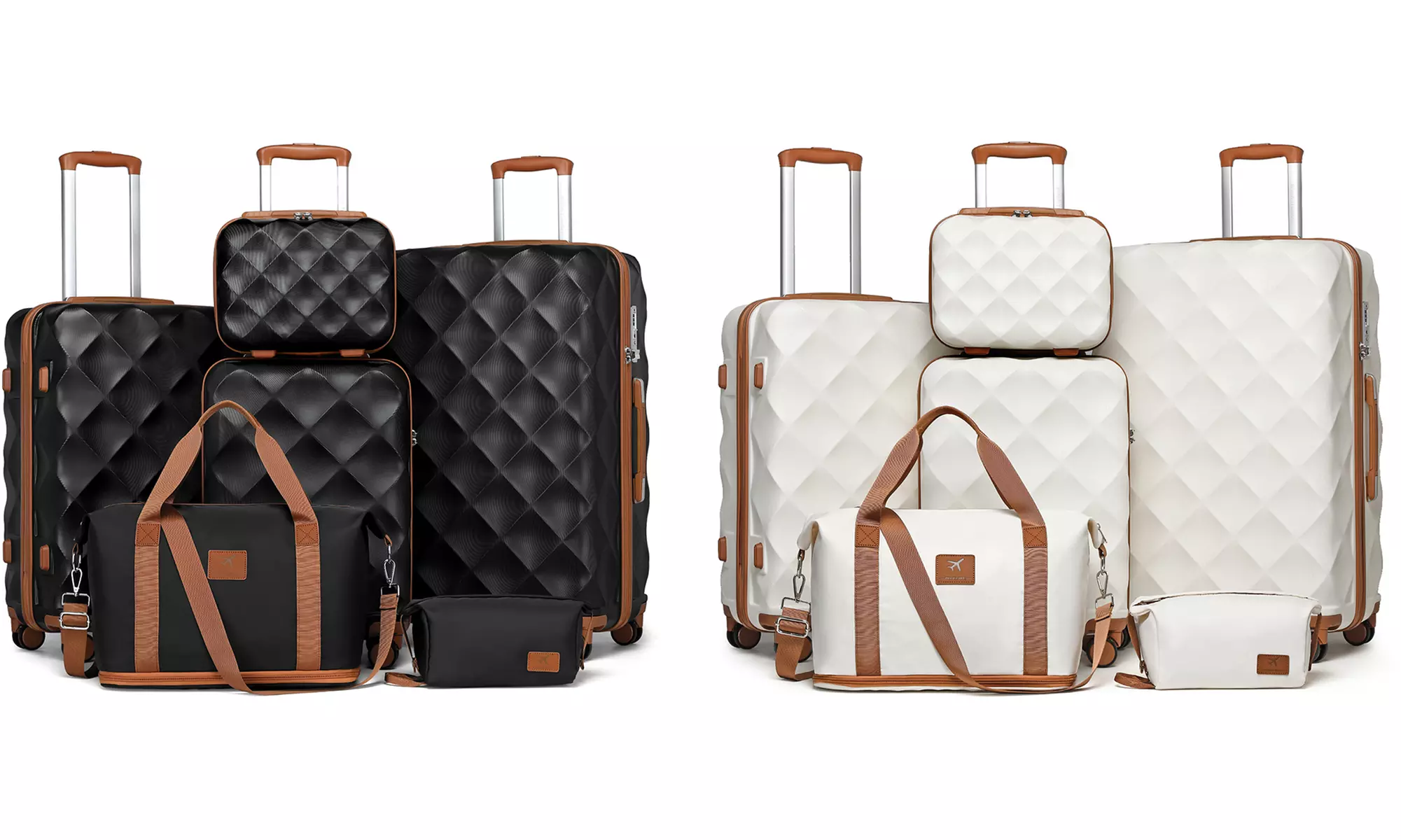 1, 2 a 4 maletas con bolsa de viaje, varios tamaños con acabado en forma de diamante y envío gratuito - Primary Image