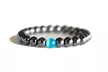 1, 2 ou 4 bracelets en hématite avec perle d'opale bleue - Second Medium