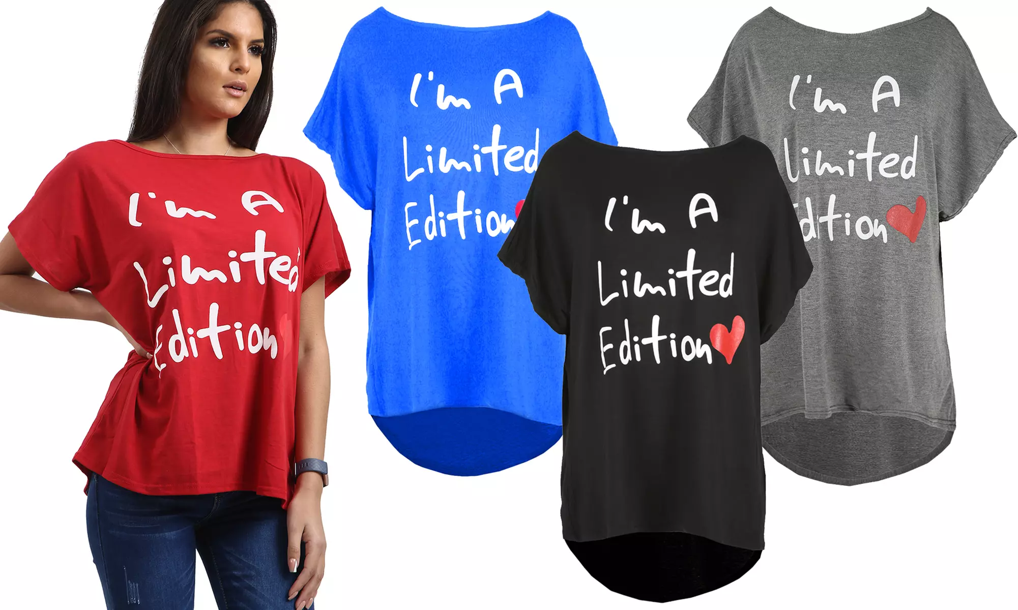 T-shirt ample avec imprimé "I'm a limited edition", livraison offerte - Primary Image