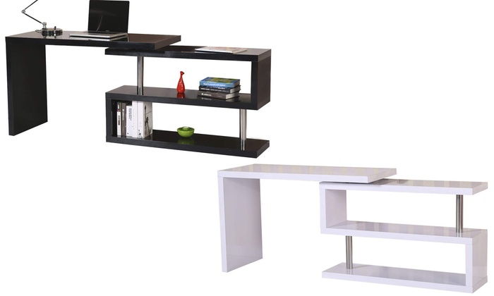 High Gloss Desk In Black Or White Groupon