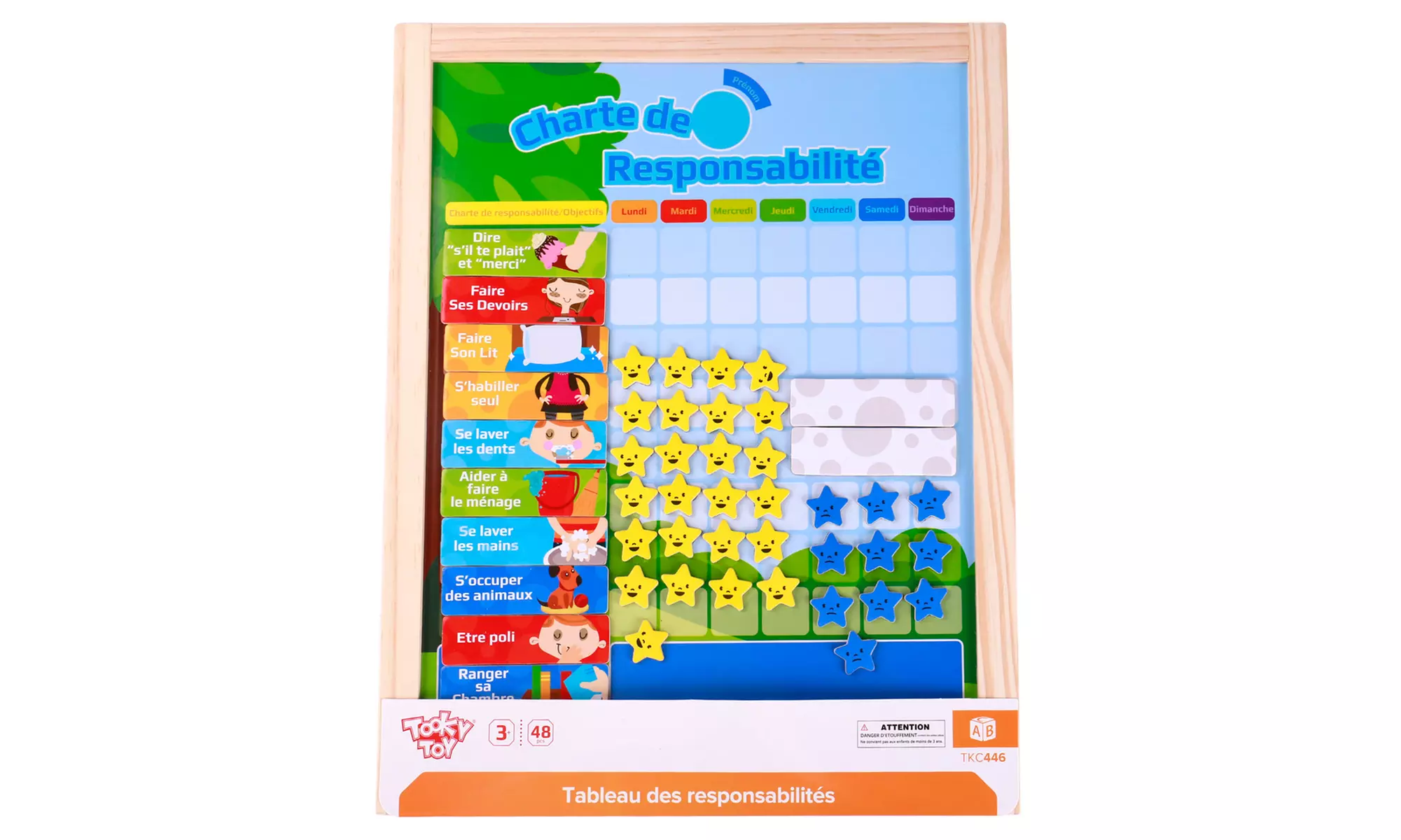 Tableau magnétique de responsabilité pour enfants de Tooky Toys - Second Medium