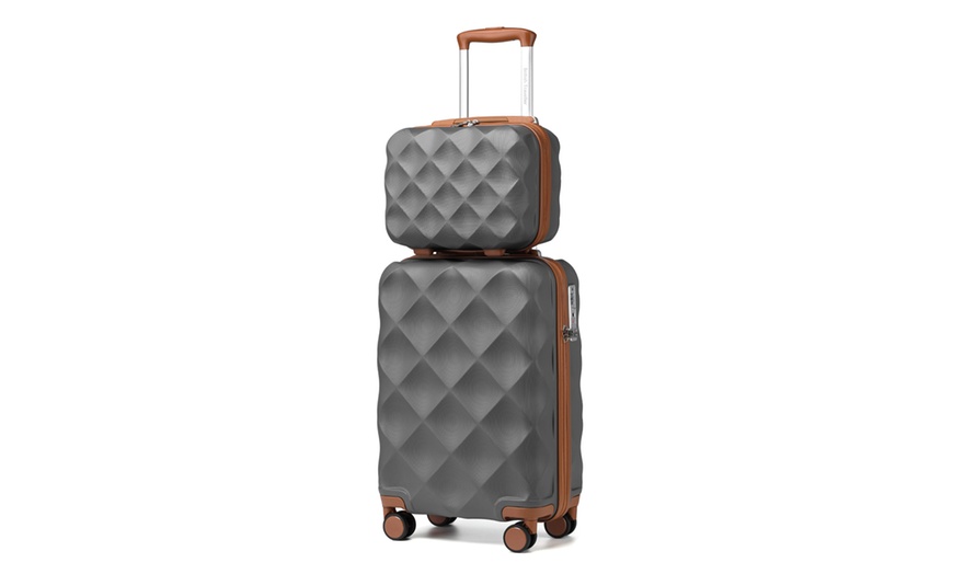 Image 24: One or Four pcs Ultralight ABS Diamond Suitcase
