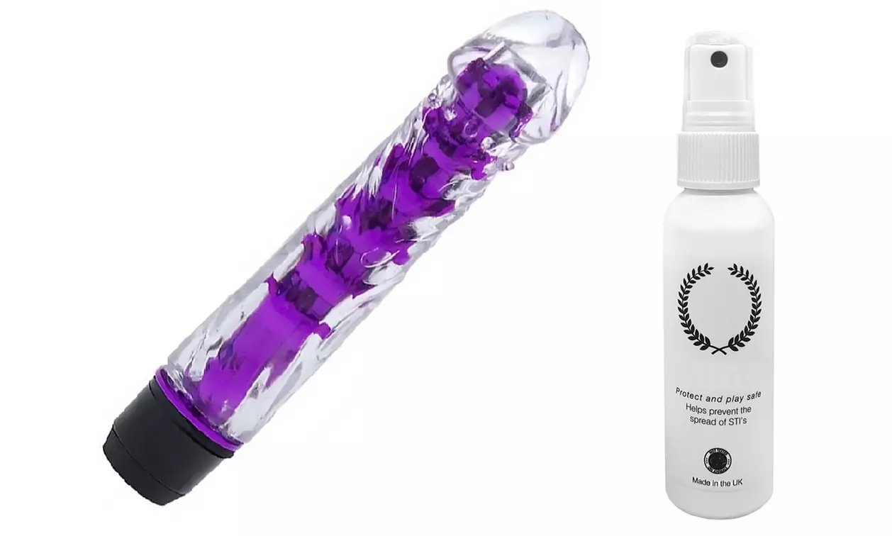 Vibromasseur multi-vitesses 15cm avec spray désinfectant en option - Primary Image