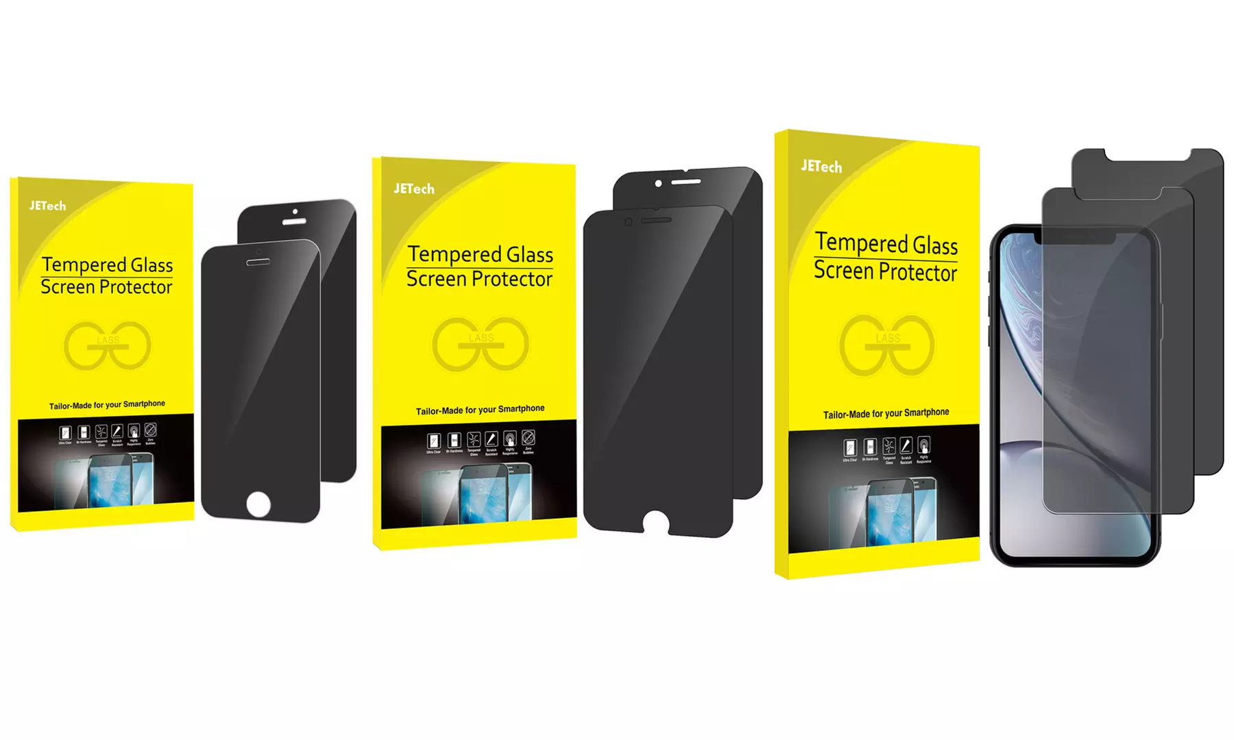 Privacy Screen Protector for iPhone 5/6/6s/7/8/X/XS/XR/Xs Max, 6/6s/7/8 Plus (2-Pack) - Primary Image