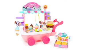  36-Piece Ice Cream Candy Cart Play Pretend Playset 