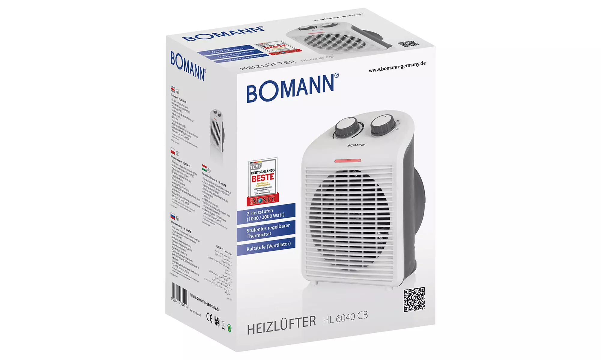 Chauffage soufflant Bomann 2000 W, modèle HL 6040 CB - Second Medium
