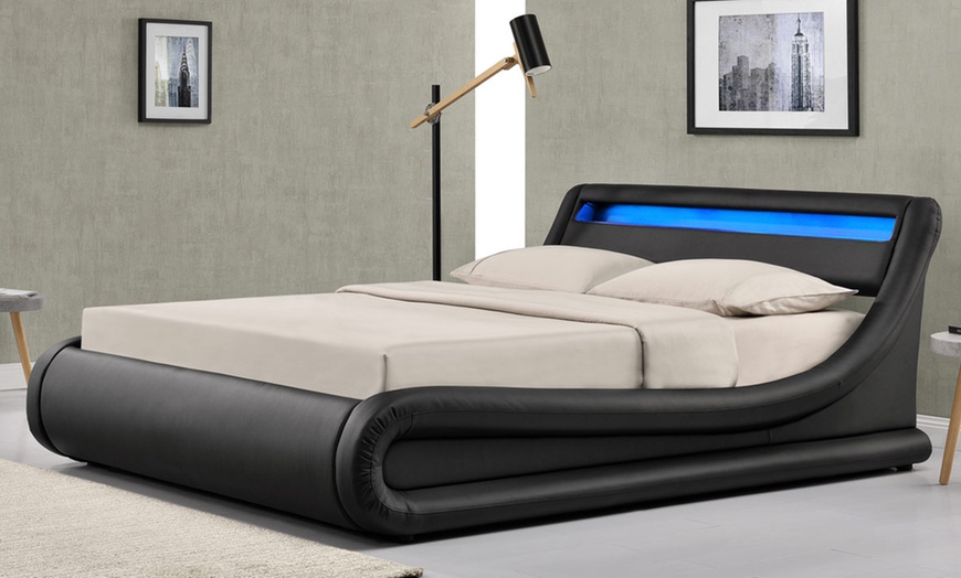 Image 3: Madrid LED Ottoman Storage Bed