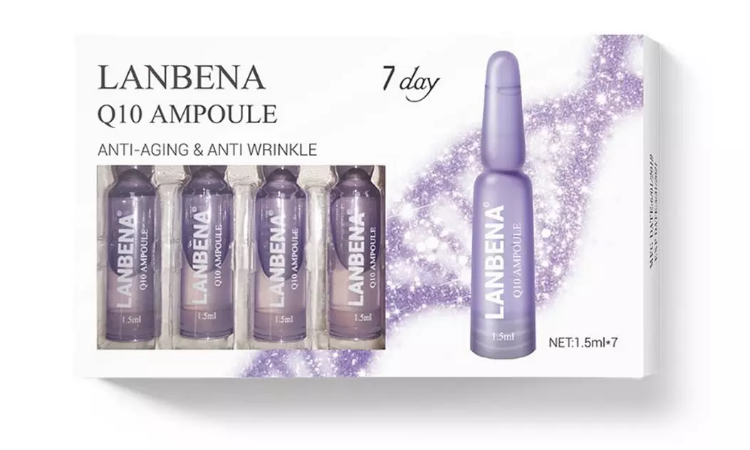 Pack ampoules visage Lanbena, 3 formules possibles "24 K Gold", "Q10" et "Acide Hyaluronique" - Second Medium
