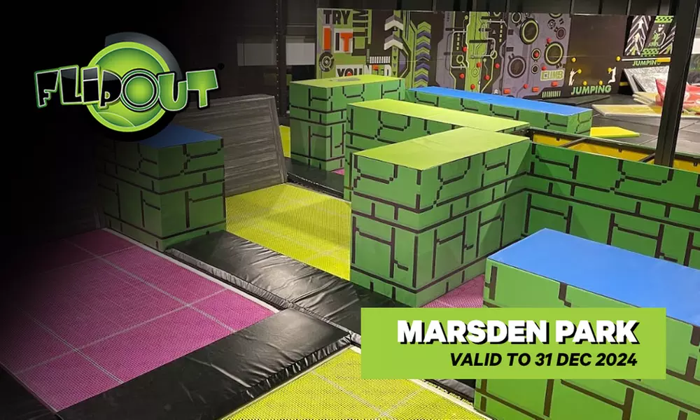 Trampoline Park Entry: 1- or 2-Hour for One Person, or 1-Hr for 4 Ppl at Flip Out Marsden Park (Up to 13% Off) - Primary Image