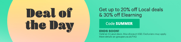 Get up to 20% off Local deals & 30% off Elearning.Use code: SUMMER. Some deals excluded.