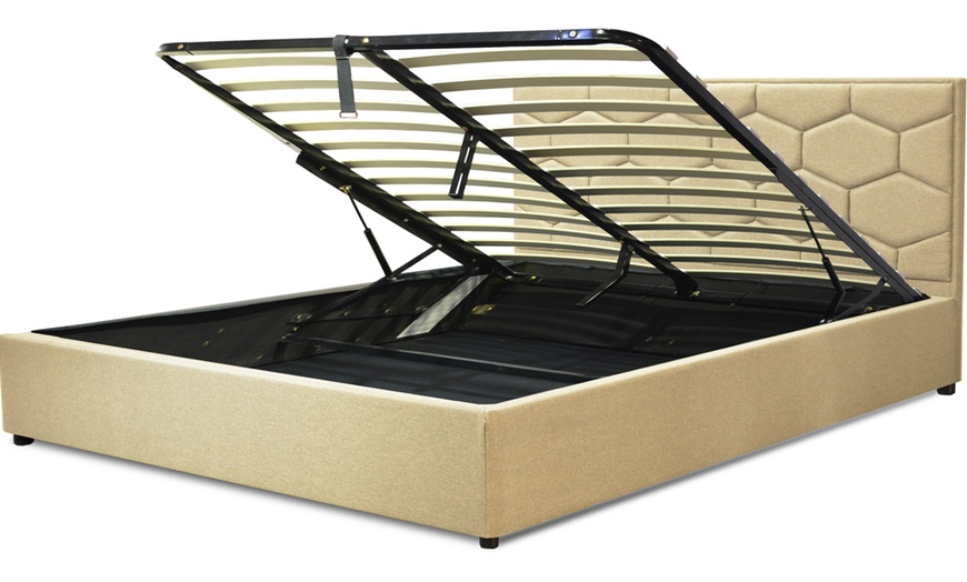 Image 13: Lit coffre Manhattan tissu, matelas en option. Sampur