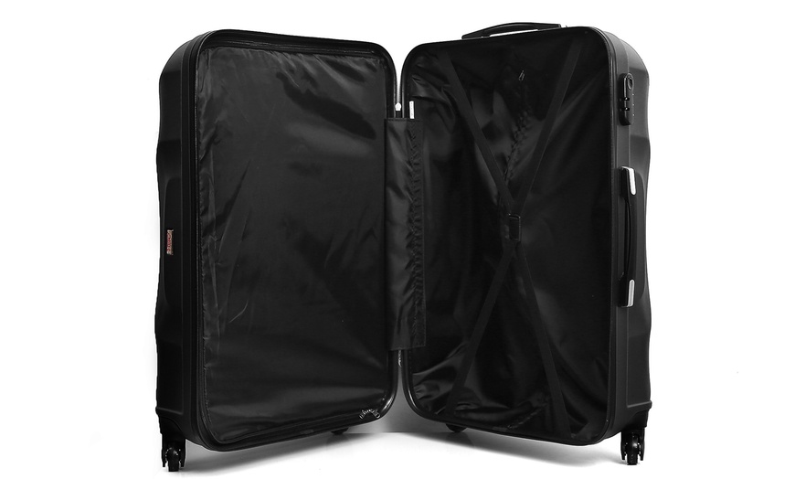 Image 13: Black Three-Piece Luggage Sets