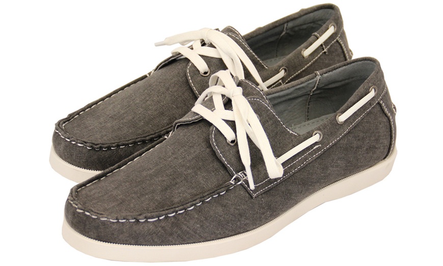 Image 4: Men's Denim Boat Shoes