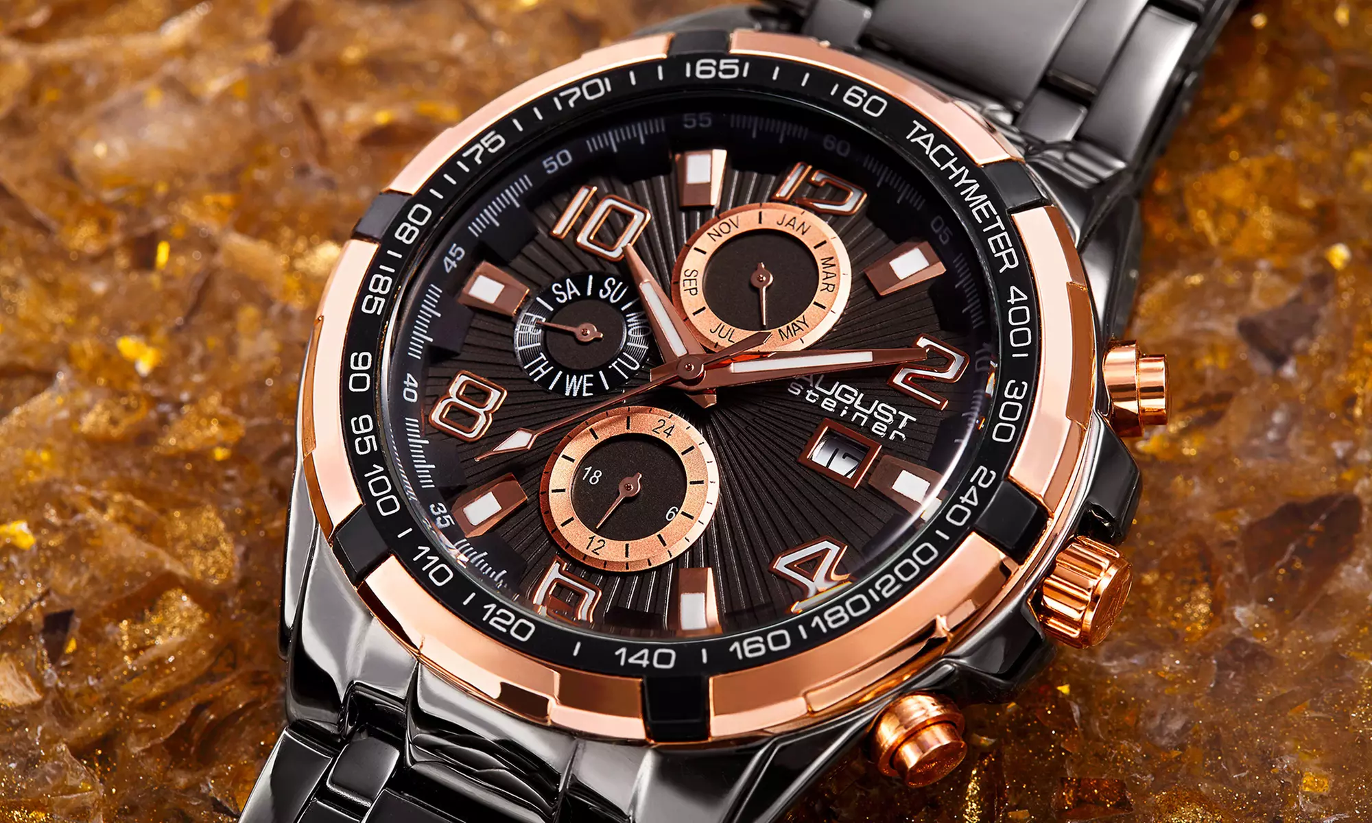August Steiner Men's Multifunction Bracelet Watch - Primary Image