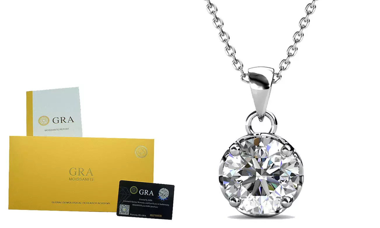 Colgante de diamantes Moissanite 1ct grado A++