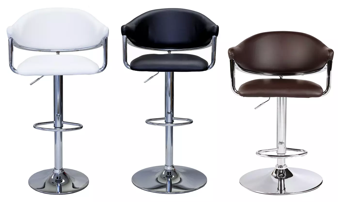 ViscoLogic Airstream Adjustable Swivel Bar Stool Set (2-Piece) - Primary Image