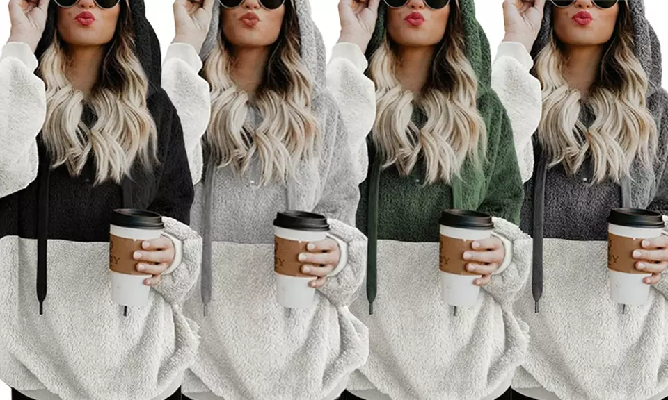 Sweat polaire à capuche bicolore Alma - Primary Image