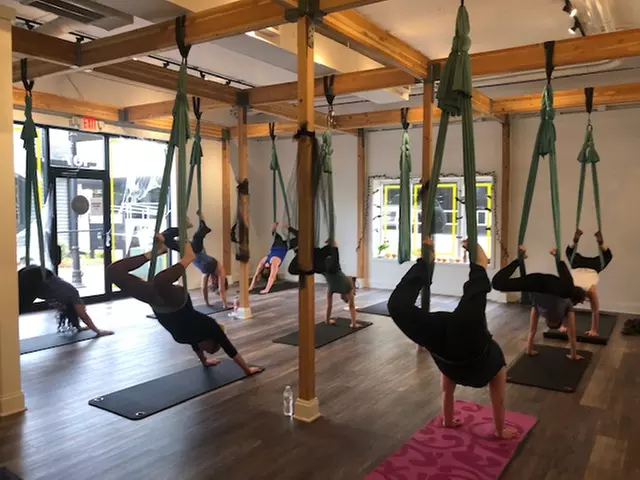 Experience the unique aerial fitness classes at Air Aerial Fitness Naperville, offering up to 48% off on multiple class options. - Primary Image