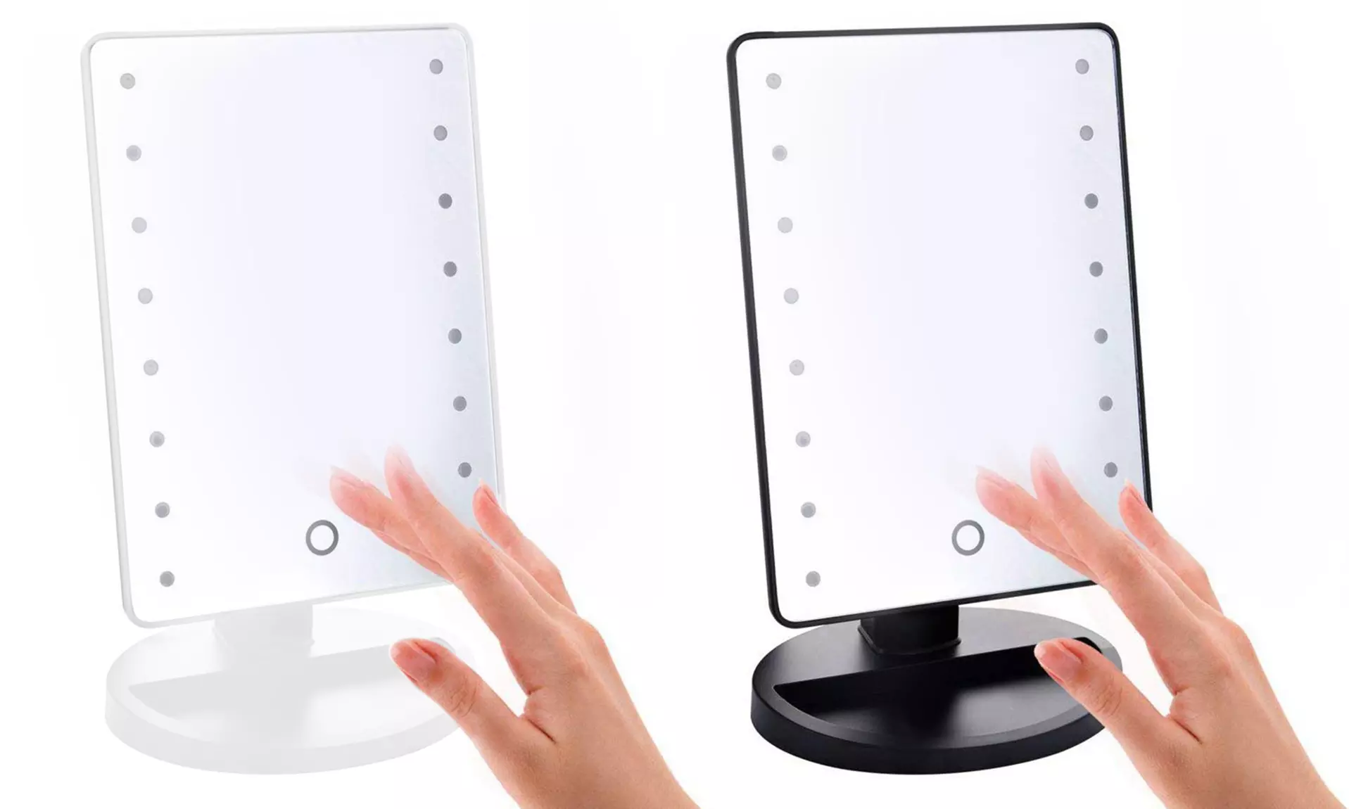 PureOriginal 8.9" x 6.5" LED Light Adjustable Desk Stand Mirror - Primary Image