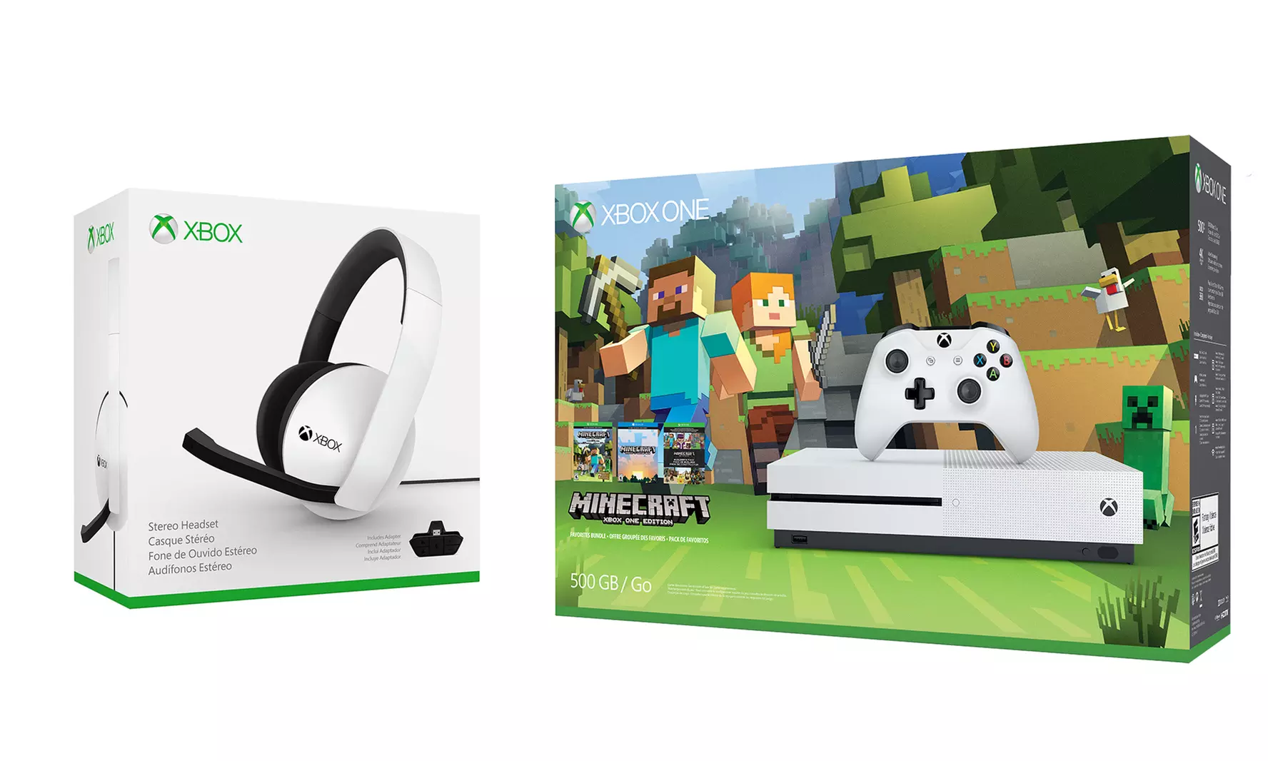 Xbox One S 500GB Console with Minecraft and Headset Bundle - Primary Image