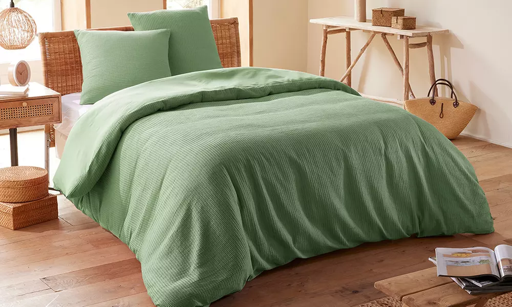 Honingraat katoenen dekbedovertrek set