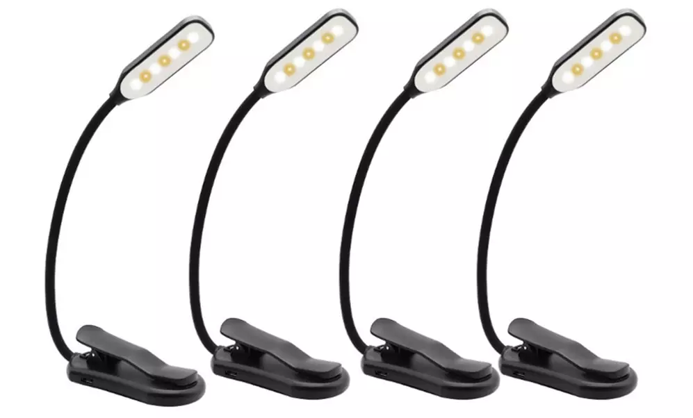 2er- oder 4er-Set tragbare LED-Leselampen mit Clip