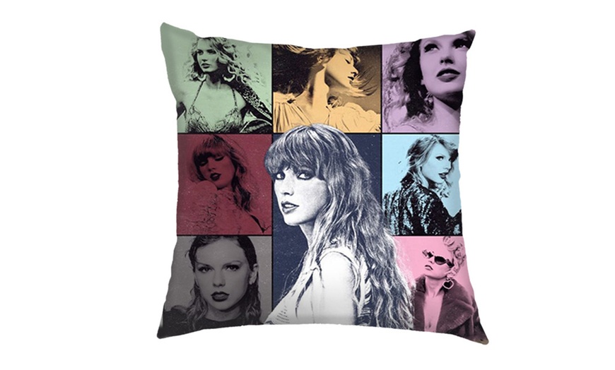 Image 4: 4 Piece Taylor Swift Themed Throw Pillow Cushion Covers