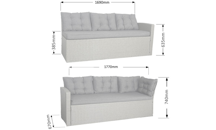 Image 7: Eight-Seater Corner Rattan-Effect Garden Furniture Set