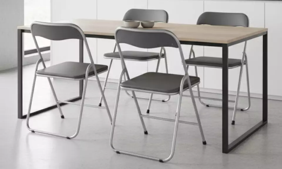 6 sedie pieghevoli imbottite in metallo