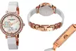 Akribos XXIV Women's Quartz Watch with Mother of Pearl Dial and Ceramic Bangle - Second Medium