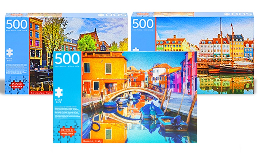 Image 1: Three 500 Piece Jigsaw Puzzles