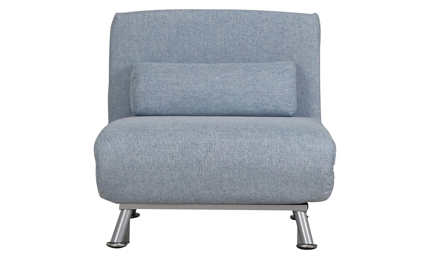 Image 2: HomCom Single Sleeper Chair