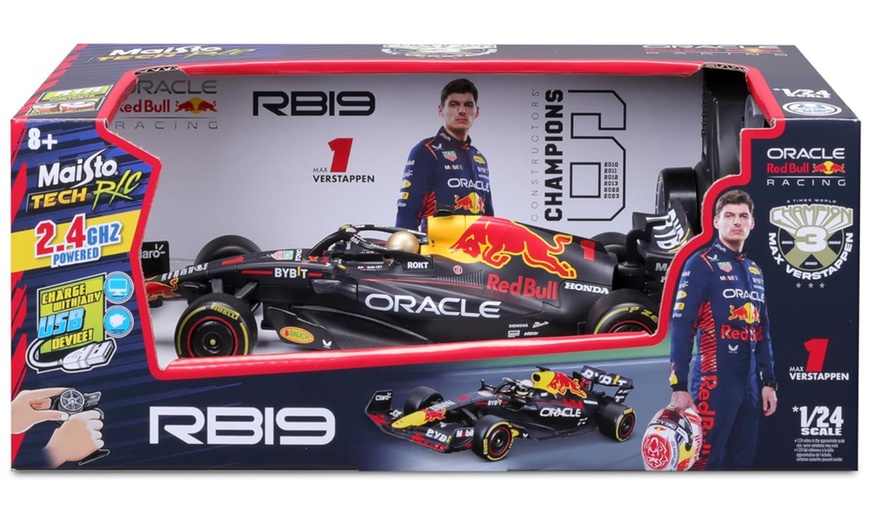 Image 4: Maisto Premium Radio Controlled 2023 Verstappen Red Bull F1 Car