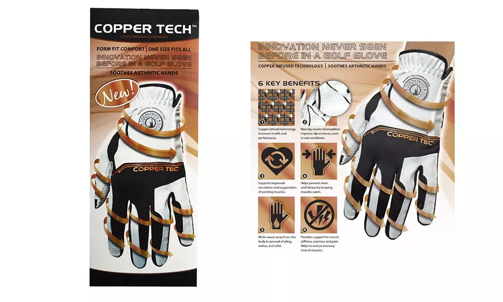 Copper Tech Golf Glove for Men and Women - Second Medium