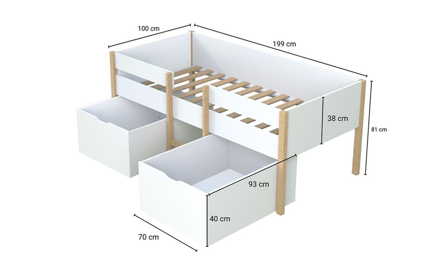 Image 6: Lit mi-hauteur "Zephir" de 90 x 190 cm de Weber Industries