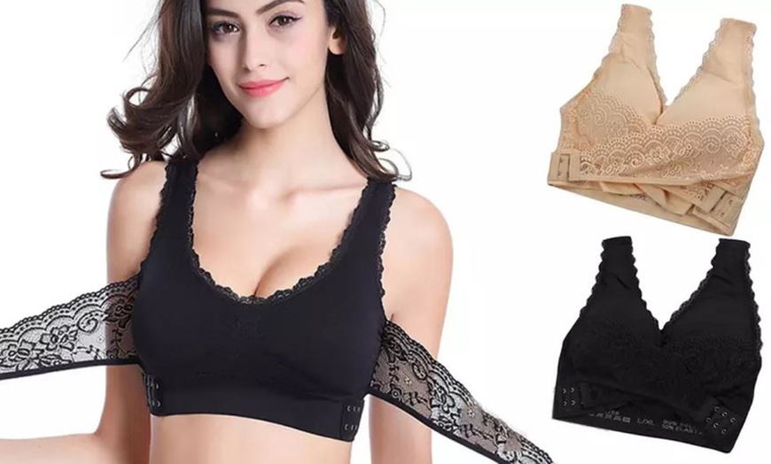 Image 2: Wrap Around Front Cross Push-Up Bra