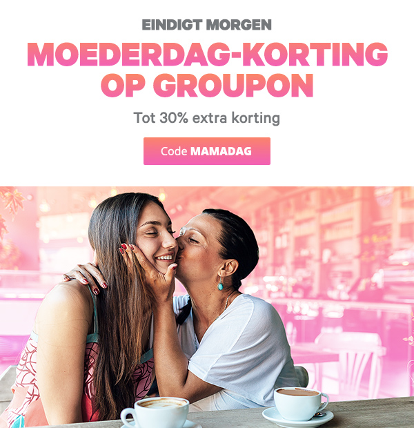 Op zoek naar aan een onvergetelijk kado voor je moeder? Wij zijn er voor je! Gebruik code MAMADAG en krijg tot 30% EXTRA korting op deals van Lokaal, Hotels & Reizen en Producten. Eindigt morgen!