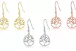 1, 2 ou 3 paires de boucles d'oreilles arbre de vie Philip Jones ornées de cristaux Zircondia®, livraison offerte - Second Medium