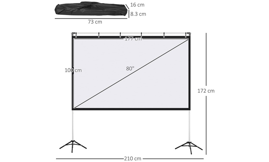 Image 9: HomCom Projector Screen and Stand