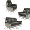 Image 10: Cologne Fabric Manual Recliner Sofa Set 