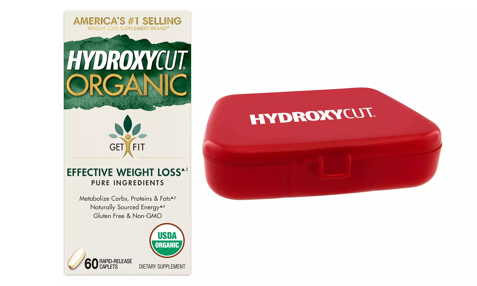 Hydroxycut Organic Weight Loss Supplement (60-Count) and Hydroxycut Pill Box - Primary Image