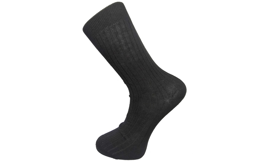 Image 3: 12-Pack of Men's Ribbed Socks