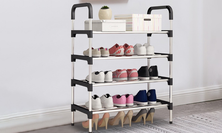 Image 2: 4-Tier Shoe Storage Rack