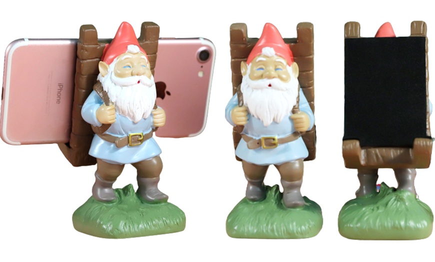 Image 1: Gnome Cell Phone Stand Decoration