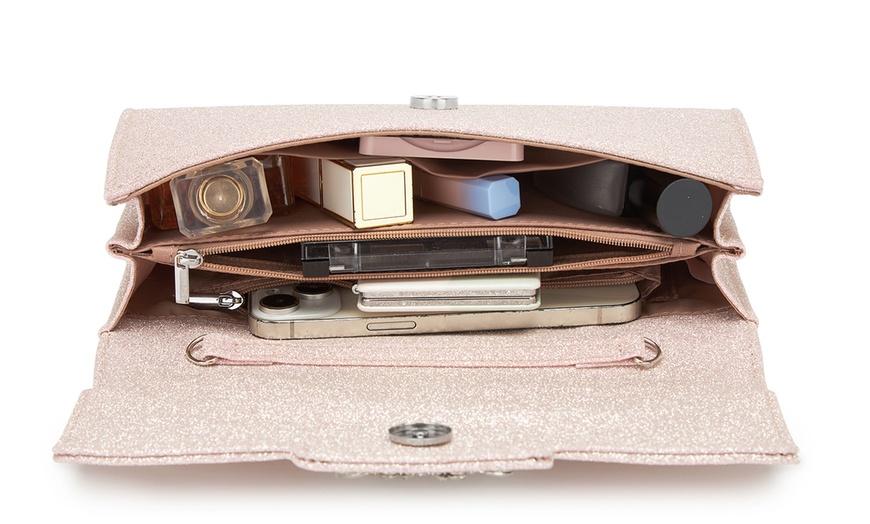 Image 17: Miss Lulu Crystal-Embellished Evening Clutch