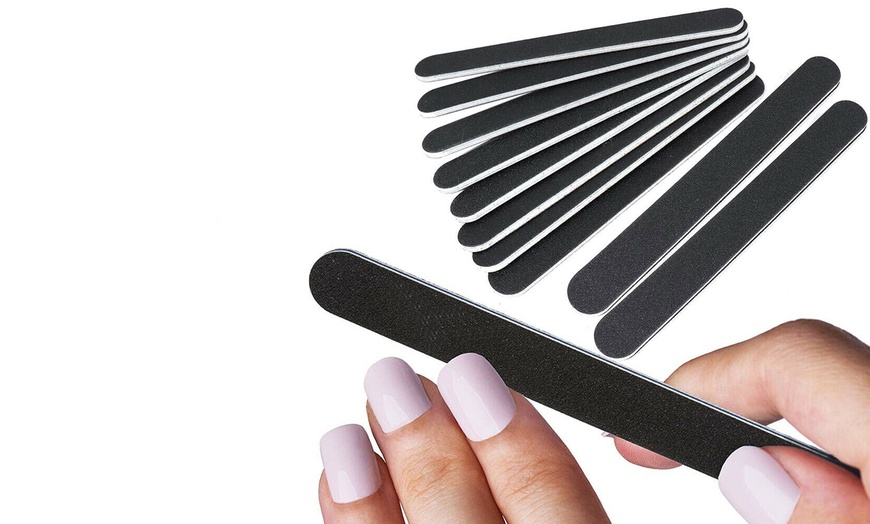 Image 2: Large Nail File Black Emery Boards 10-Pack